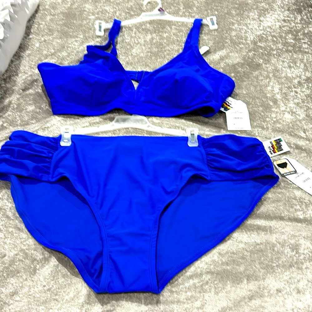 Blue Mix& match swim top and bottom